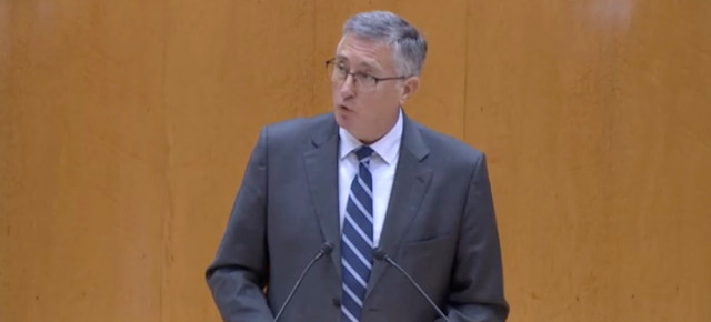 Manuel Blasco durante su intervención en el pleno del Senado